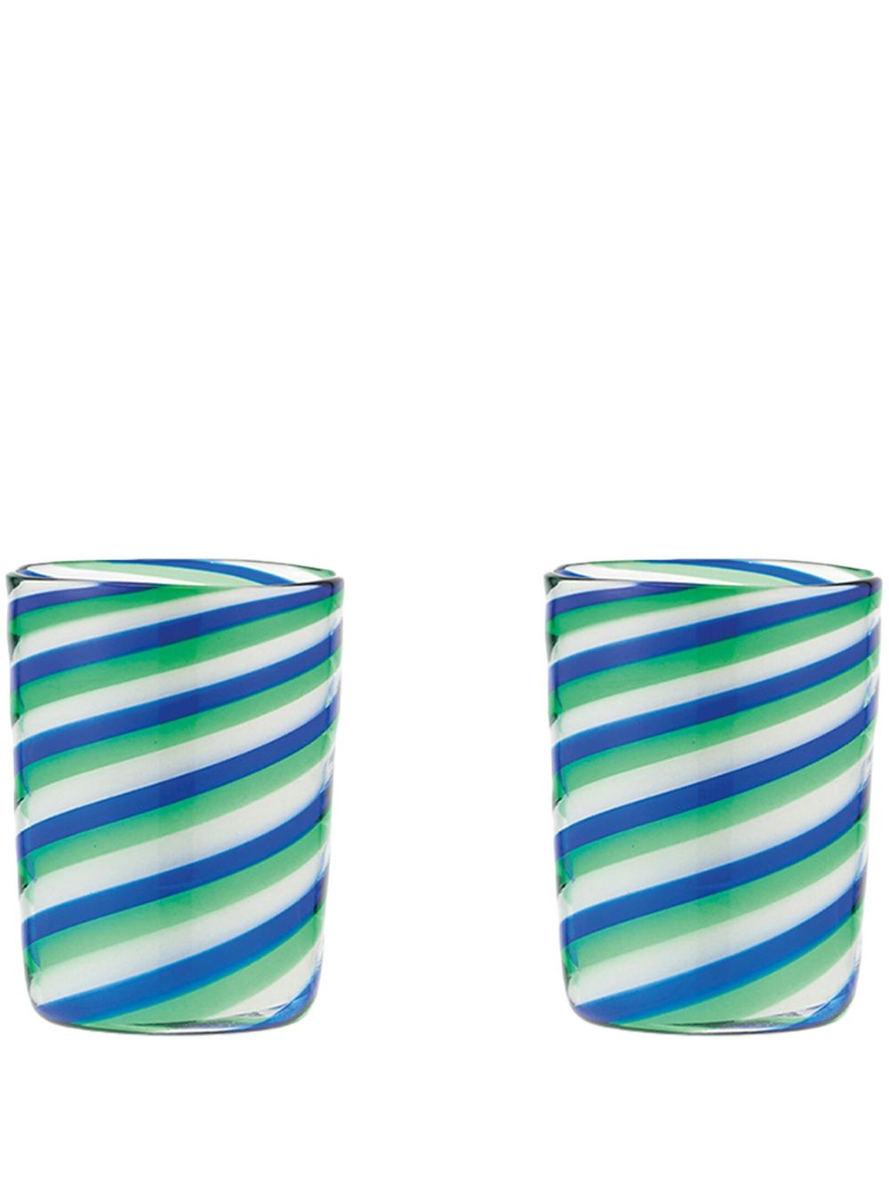 AQUAZZURA CASA Rainbow Swirl 玻璃杯 （两件装) - 绿色