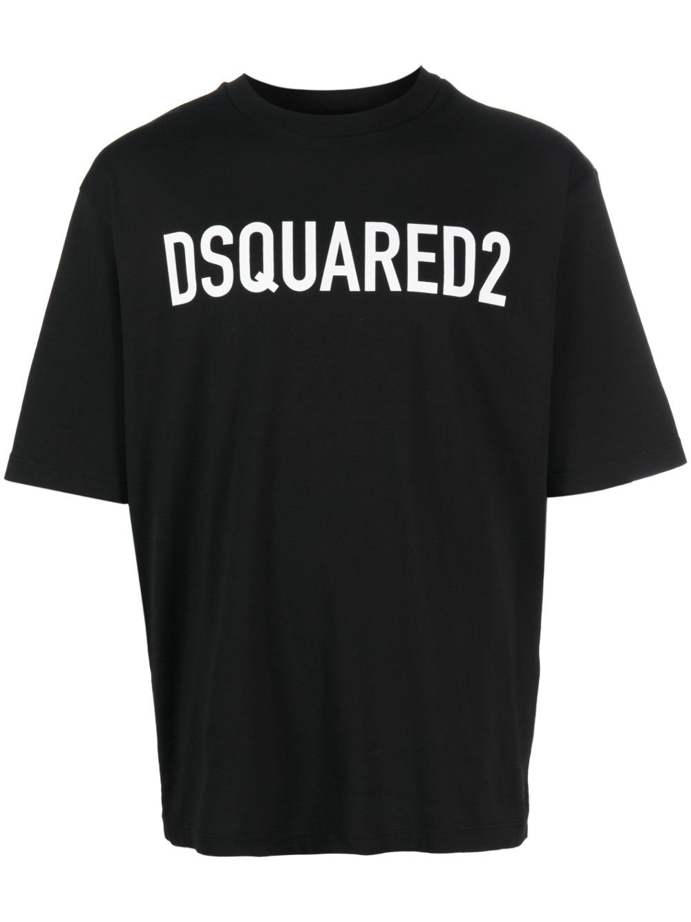 DSQUARED2 logo印花棉T恤 - 黑色