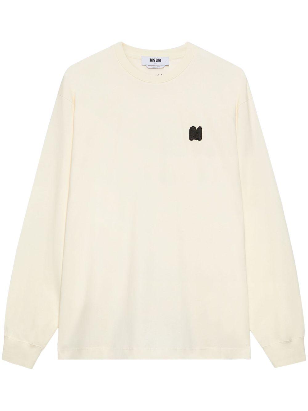 MSGM logo贴花长袖T恤 - 白色