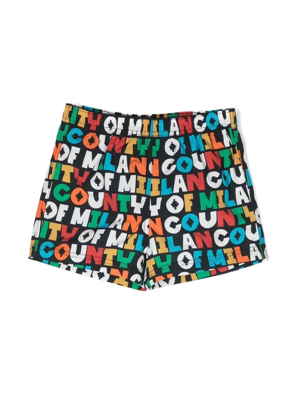 Marcelo Burlon County Of Milan Kids logo印花泳裤 - 黑色