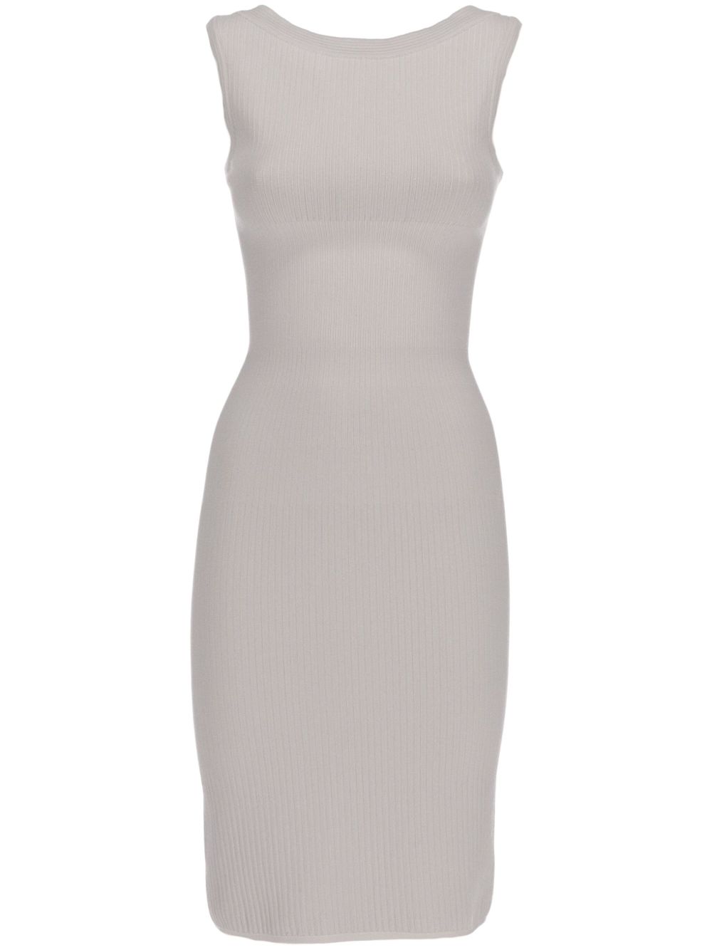 Alaïa Pre-Owned 罗纹中长连衣裙（2000年代典藏款） - 灰色