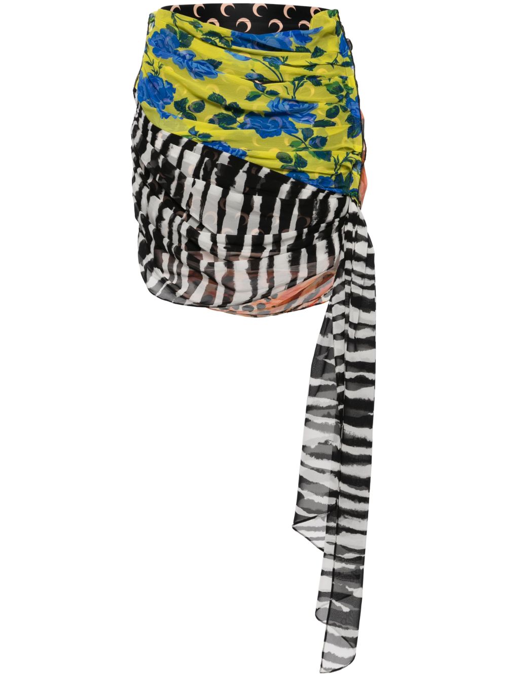 Marine Serre Regenerated Scarves 垂坠半身裙 - 黑色