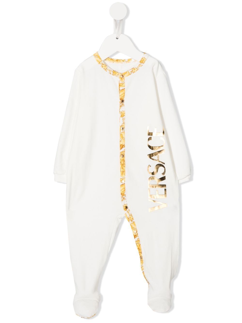 Versace Kids 范思哲 Baroque logo印花连体衣 - 白色