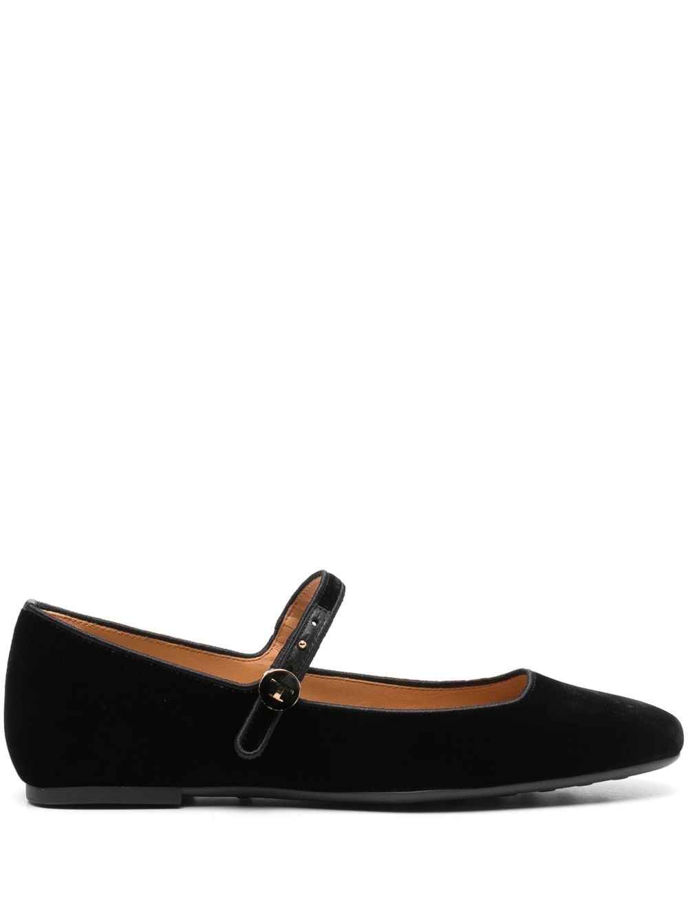 Tod's 丝绒芭蕾平底鞋 - 黑色