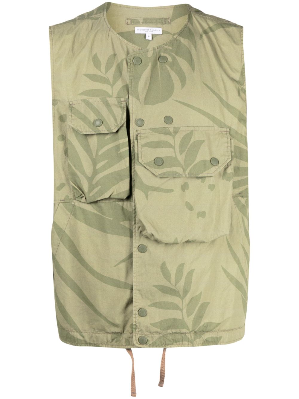 Engineered Garments 叶片印花棉马甲 - 绿色