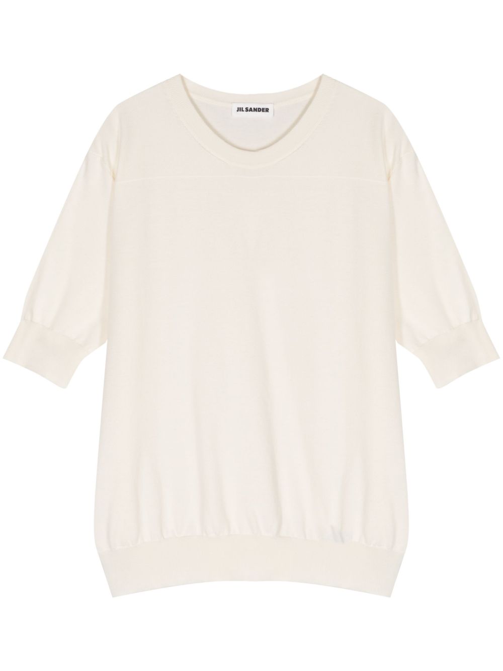 Jil Sander 罗纹针织棉T恤 - 中性色