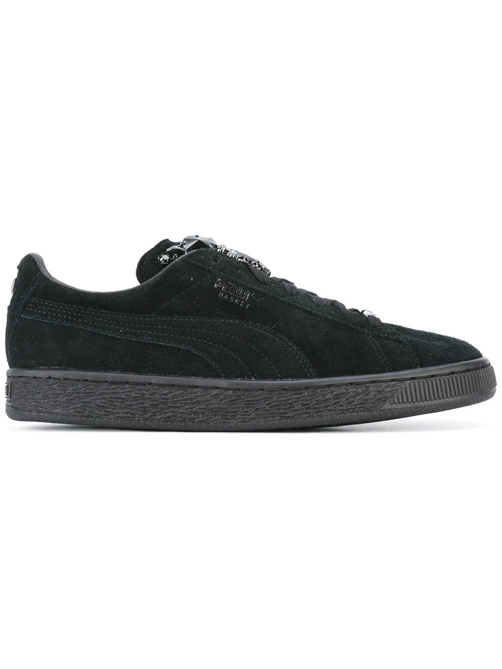 PUMA 镶嵌系带运动鞋 - 黑色