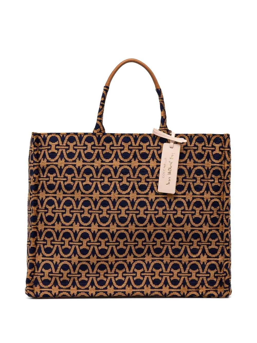 Coccinelle Never Without Jacquard 大号手提包 - 黑色