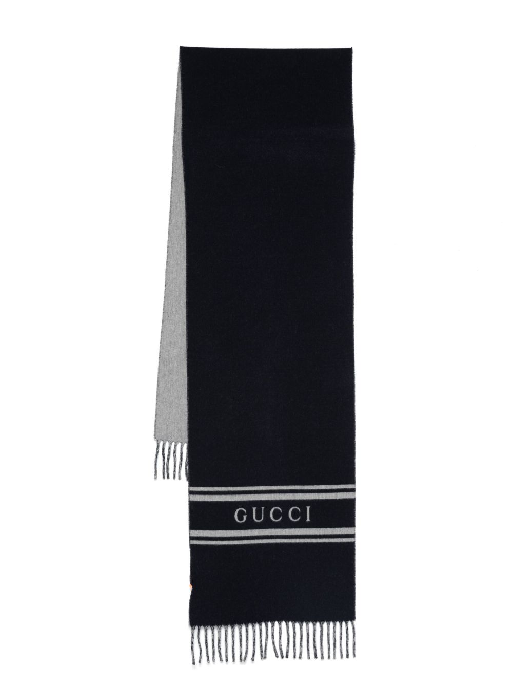 Gucci logo嵌花围巾 - 蓝色
