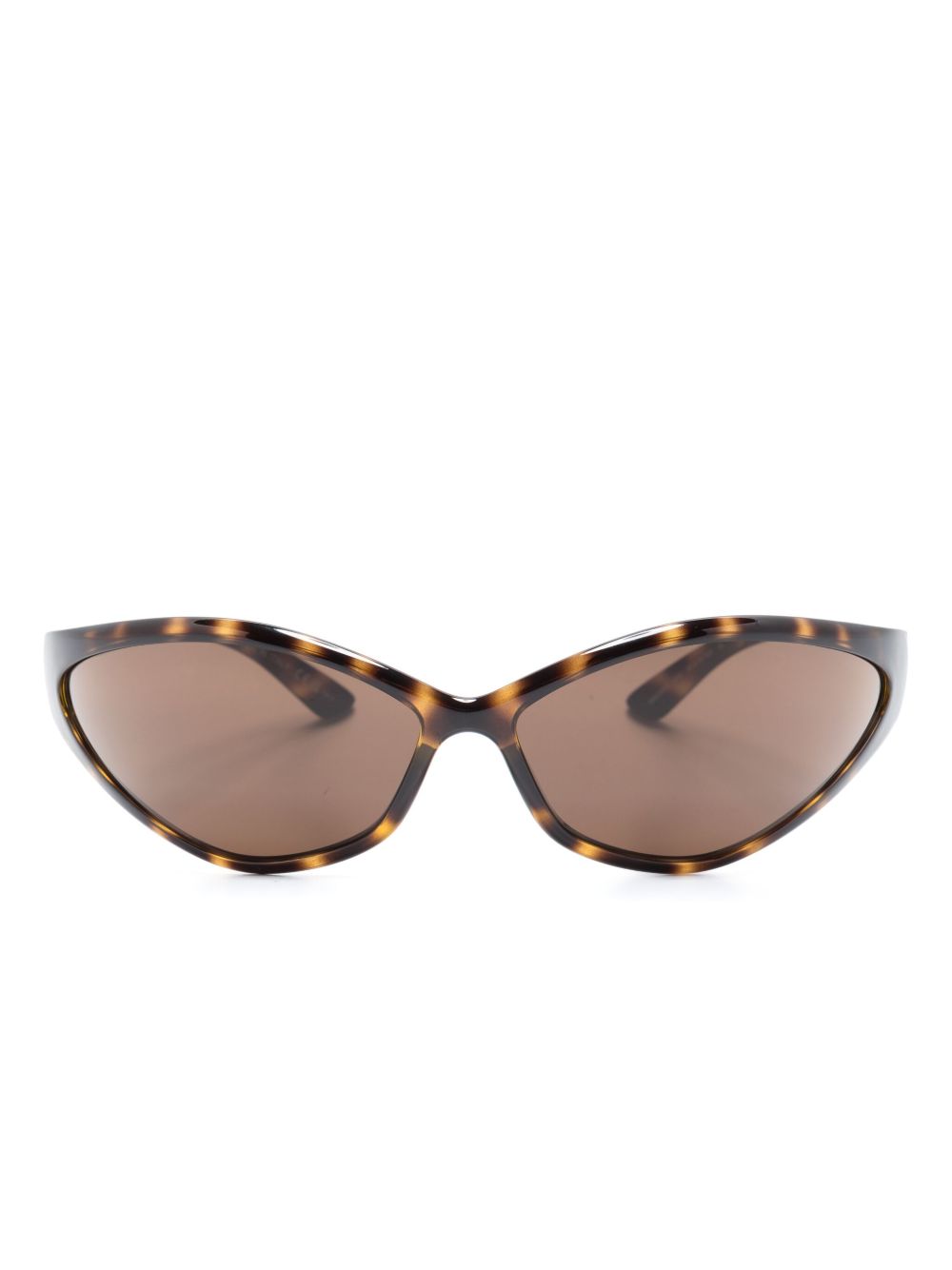 Balenciaga Eyewear 椭圆形框太阳眼镜 - 褐色