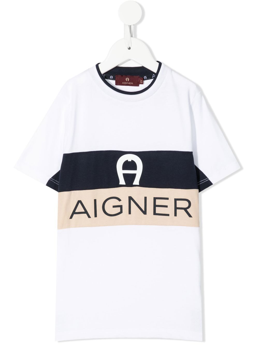 Aigner Kids logo印花T恤 - 白色