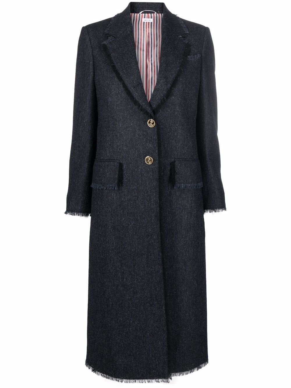 Thom Browne 单排扣粗花呢外套 - 蓝色