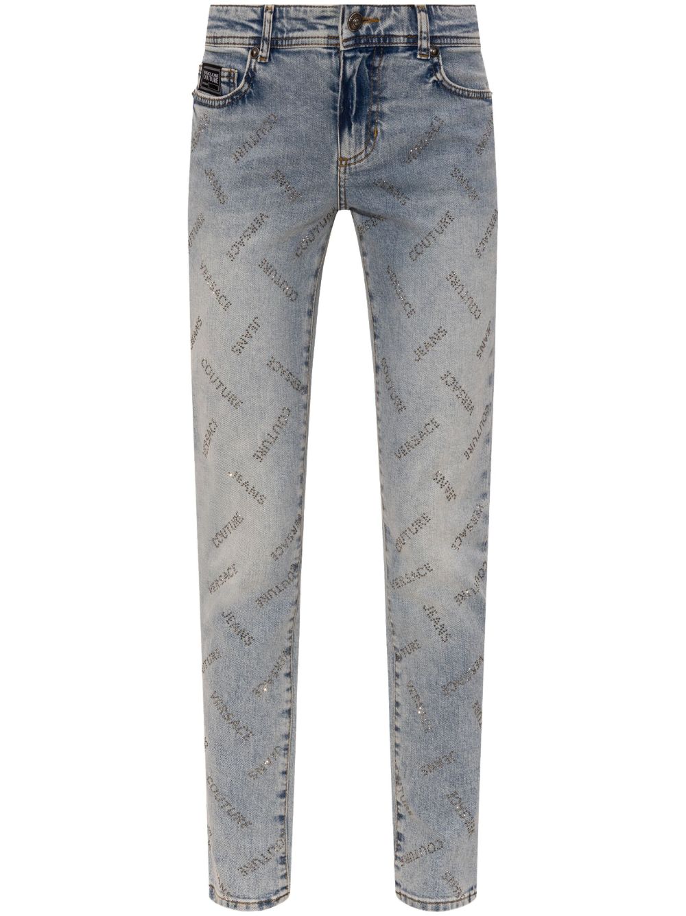Versace Jeans Couture logo印花牛仔裤 - 蓝色