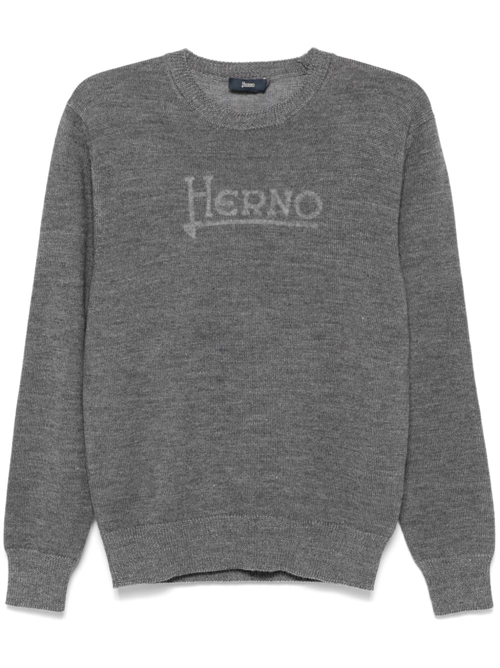 Herno logo拉绒毛衣 - 灰色