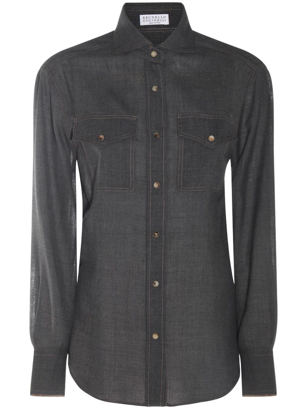 Brunello Cucinelli 羊毛衬衫 - 灰色
