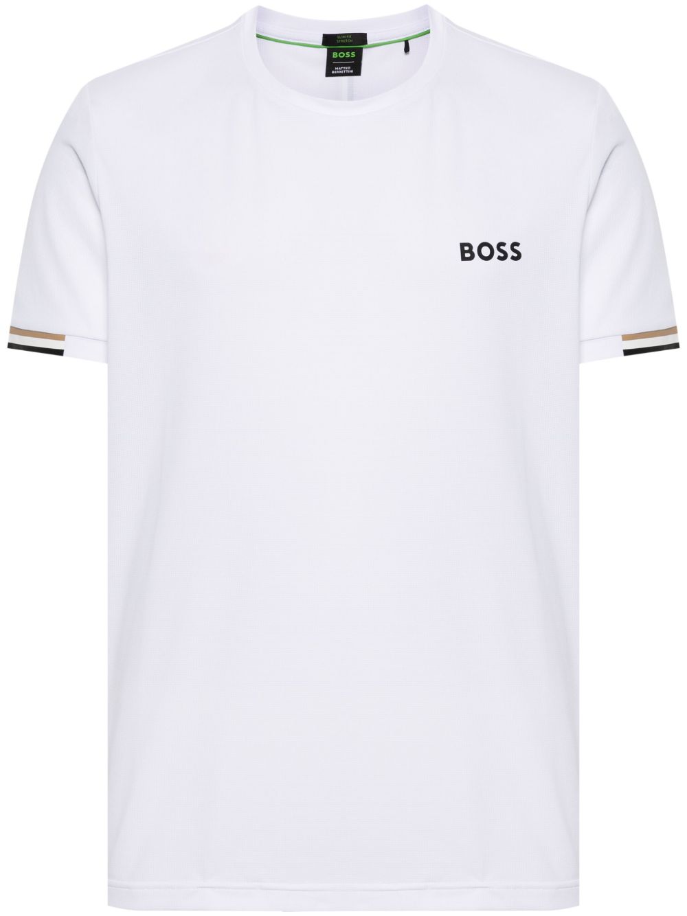 BOSS 珠地布编织运动T恤 - 白色