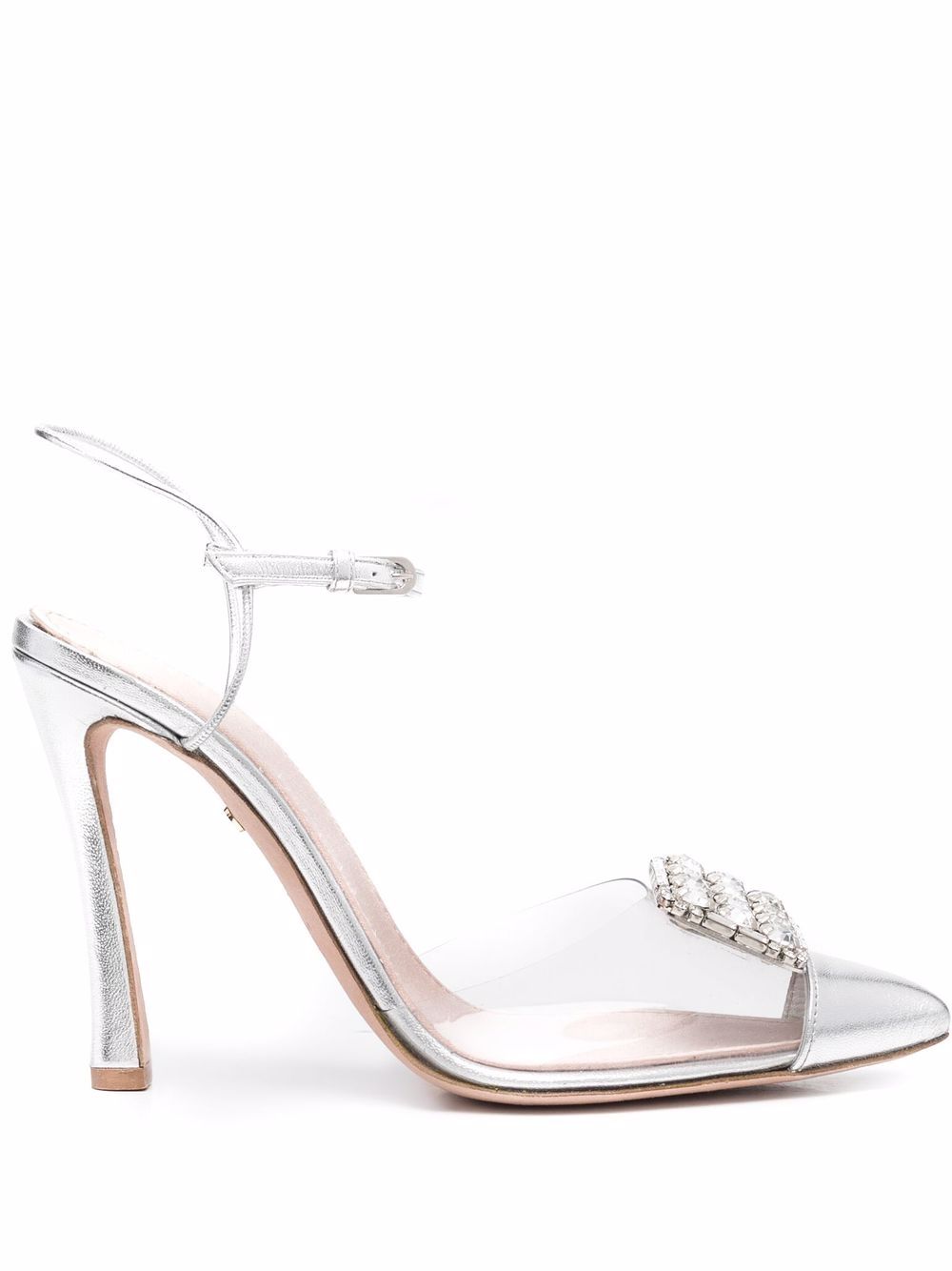 Giambattista Valli 晶饰高跟鞋 - 灰色