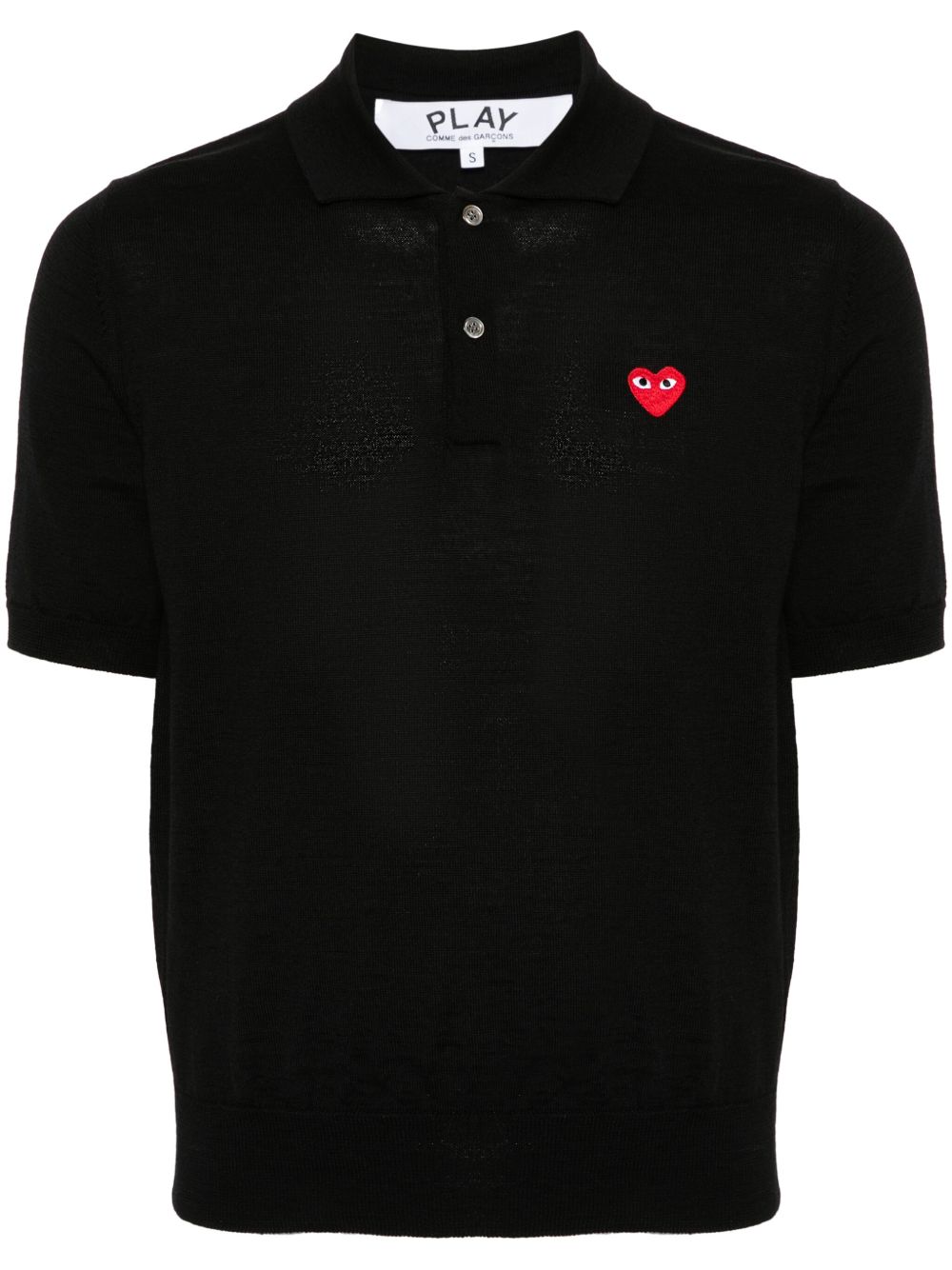Comme Des Garçons Play 标志性心形贴花polo衫 - 黑色