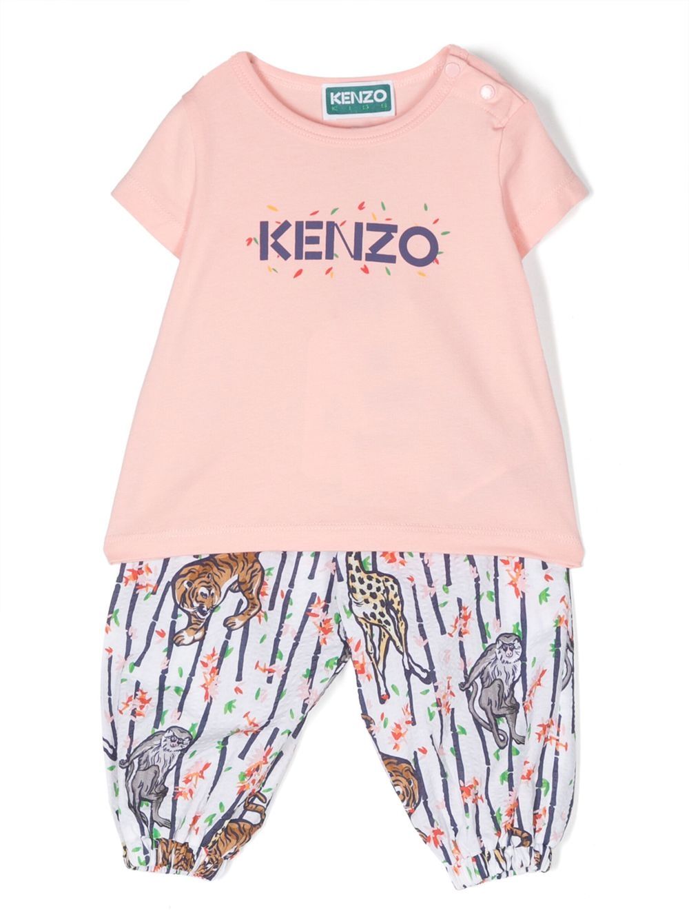 Kenzo Kids 虎纹长裤 - 粉色