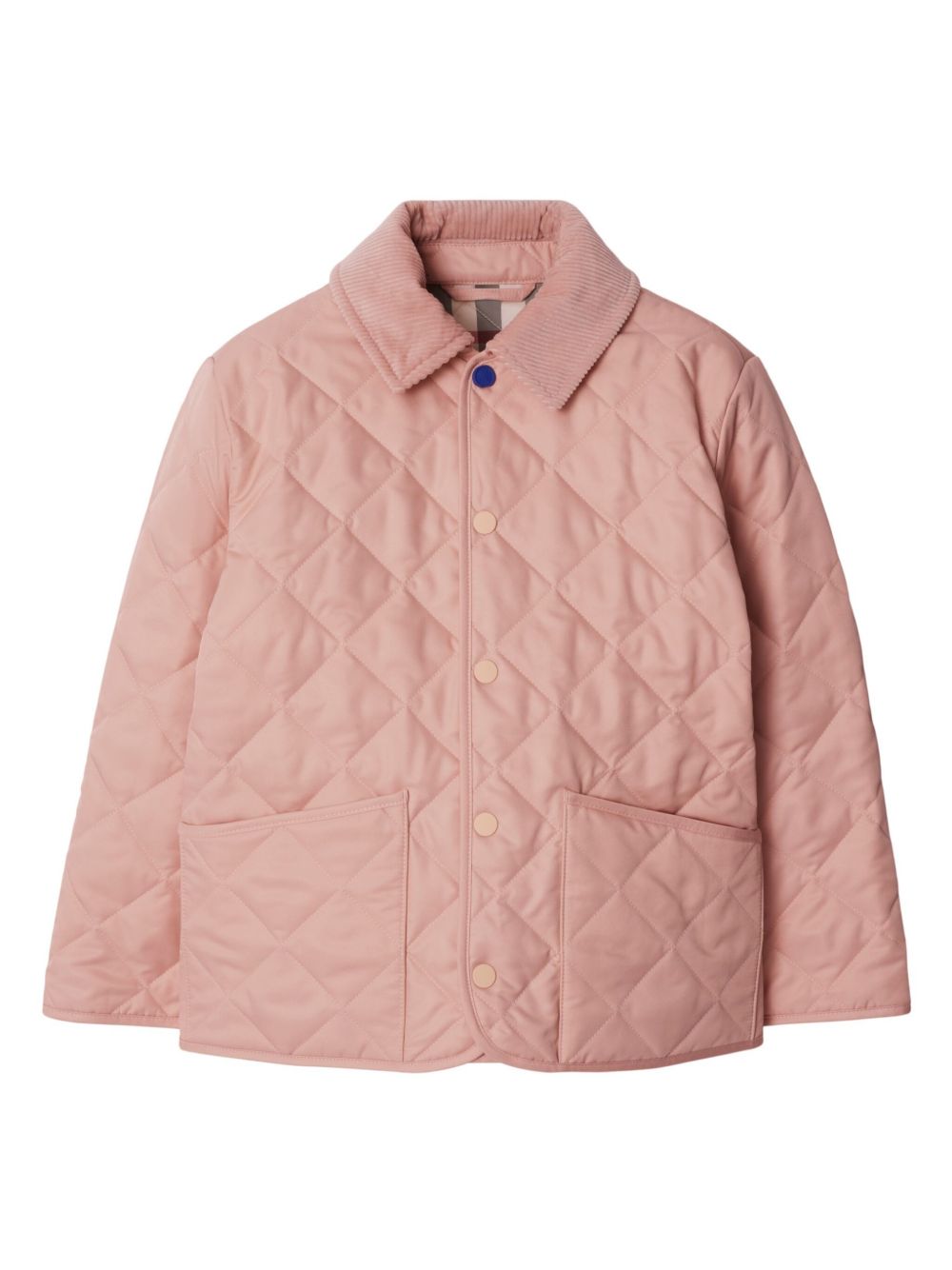 Burberry Kids 菱形绗缝田野风夹克 - 粉色
