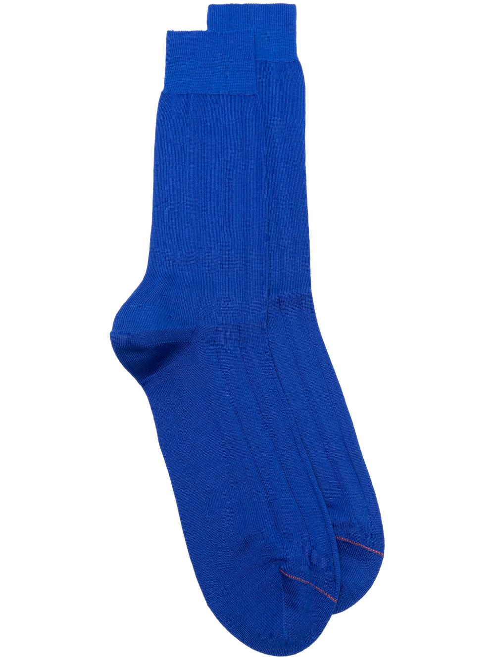Paul Smith logo印花罗纹针织袜 - 蓝色