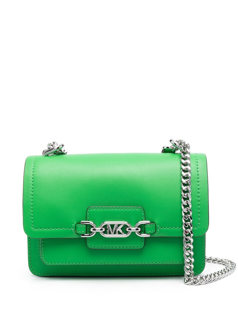 Michael Michael Kors logo标牌皮质斜挎包 - 绿色
