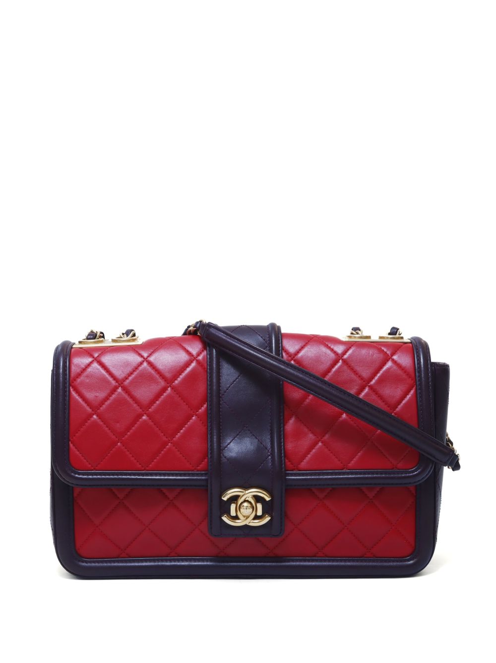 CHANEL Pre-Owned 2016 diamond-quilted flap shoulder bag - 红色
