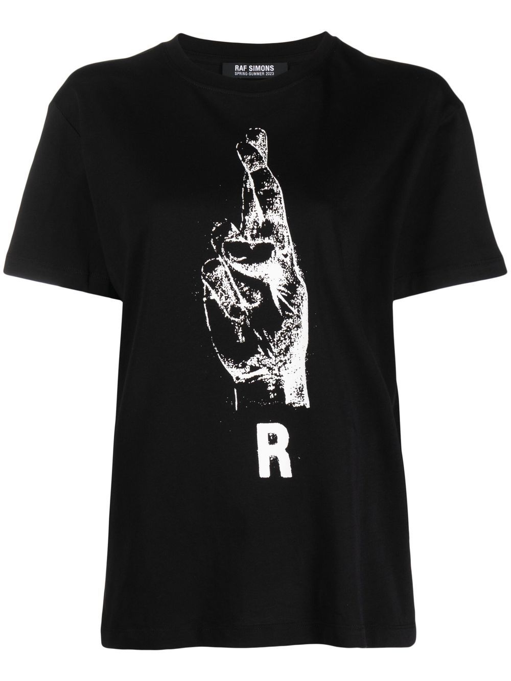 Raf Simons 图案印花棉T恤 - 黑色