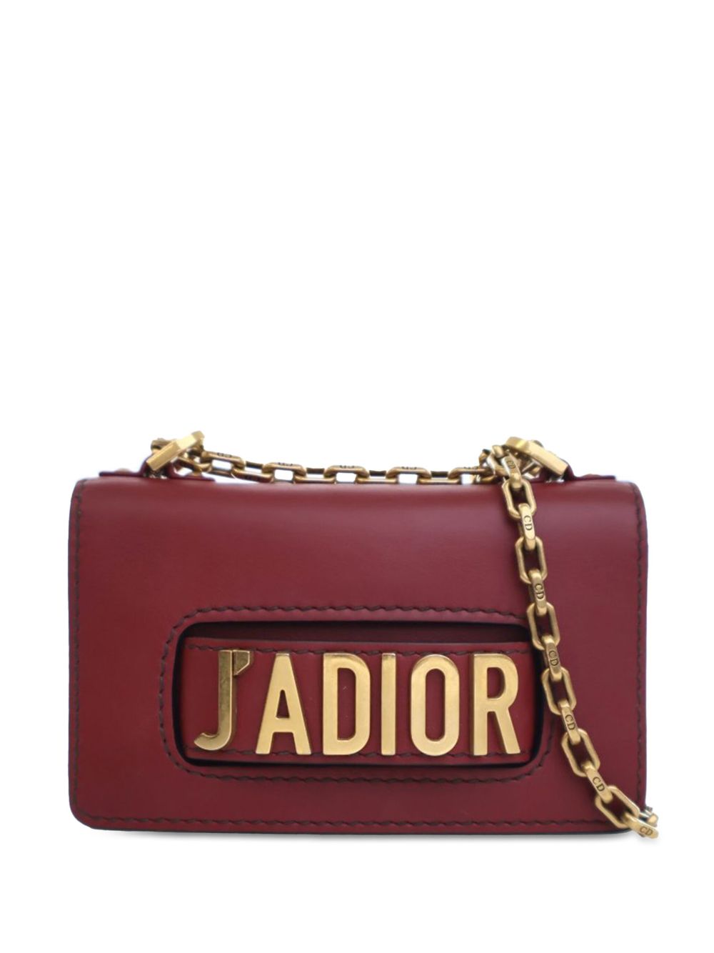Christian Dior Pre-Owned 2018 Mini Calfskin JAdior Chain Flap crossbody bag - 红色