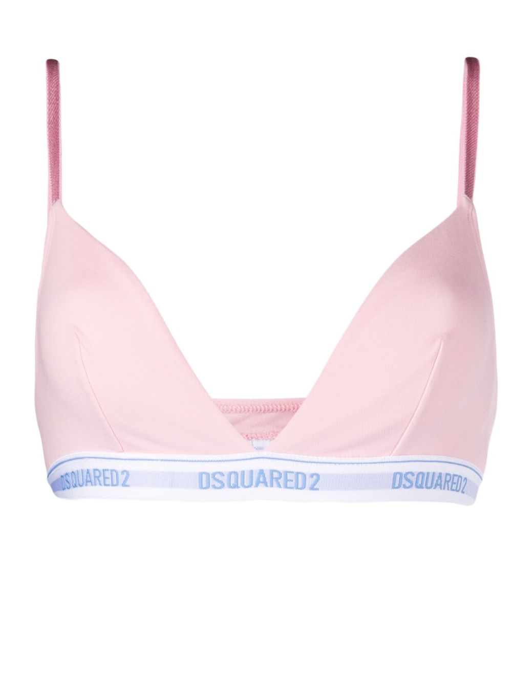 DSQUARED2 Technicolor logo腰边三角形文胸 - 粉色