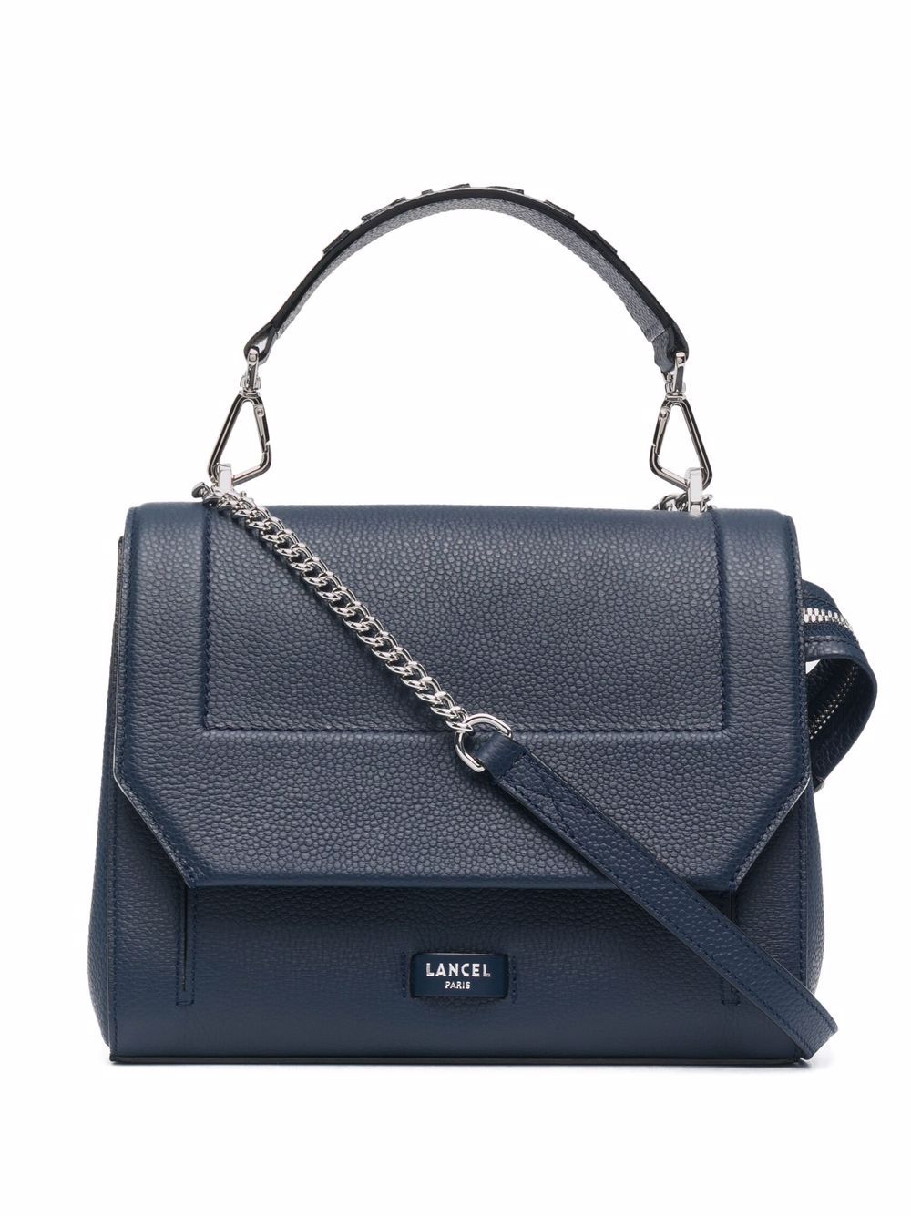 Lancel logo印花皮质手提包 - 蓝色