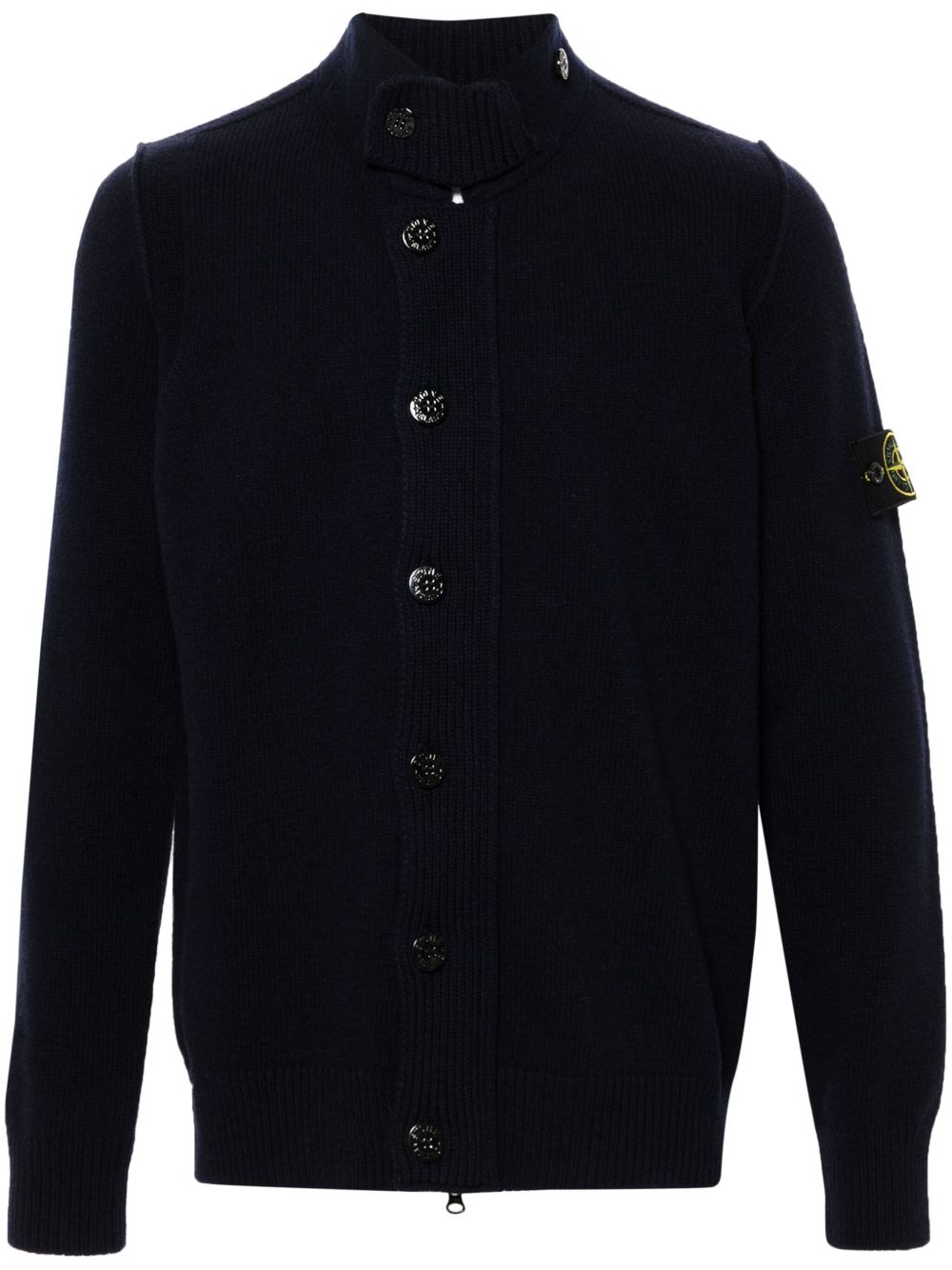 Stone Island 罗盘徽章高领毛衣 - 蓝色