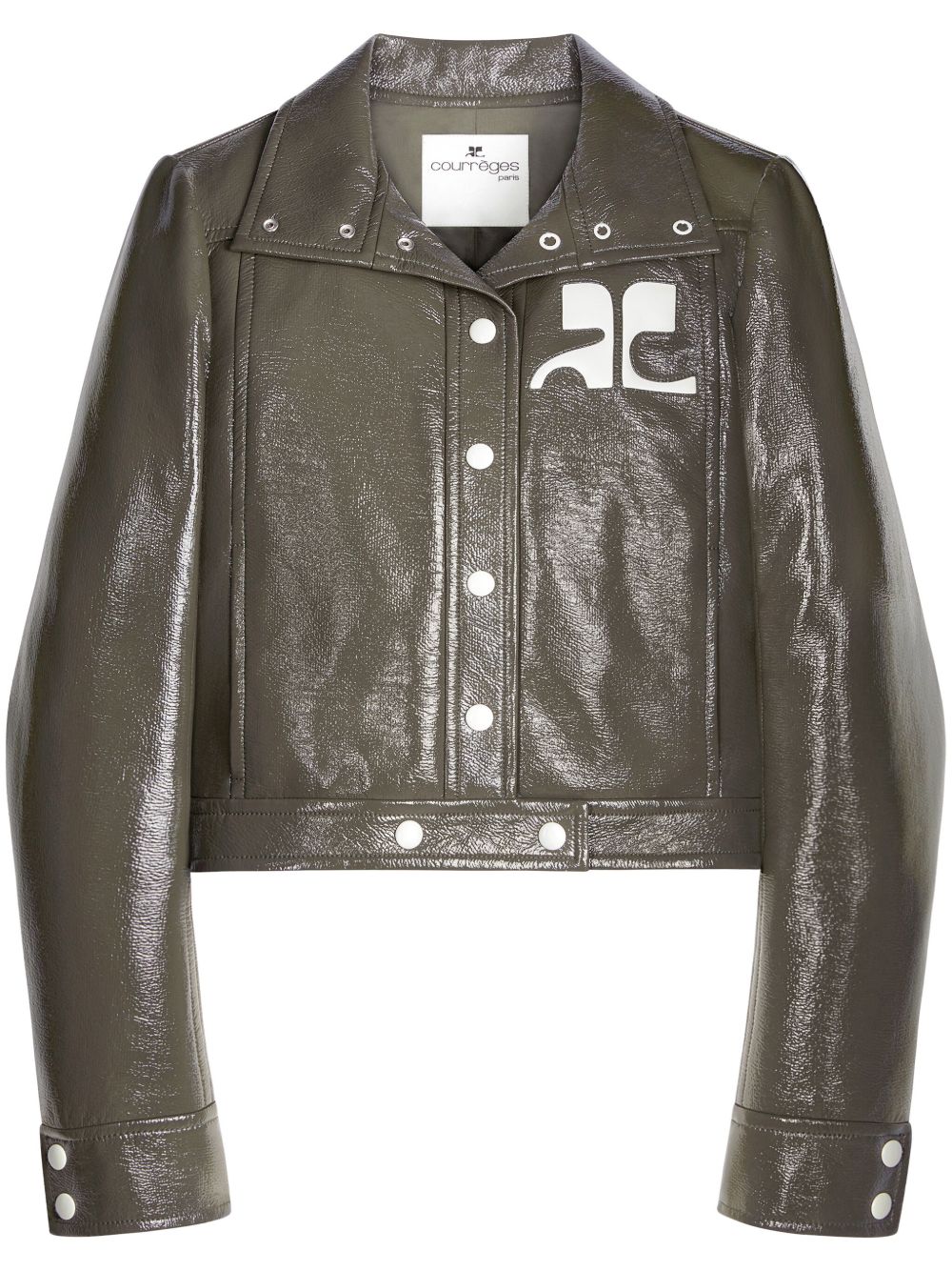 Courrèges Reedition Vinyl 贴花logo夹克 - 灰色
