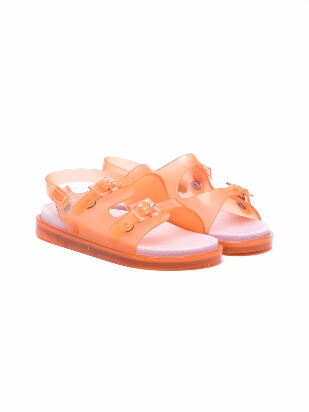 Mini Melissa 露趾搭扣凉鞋 - 橘色