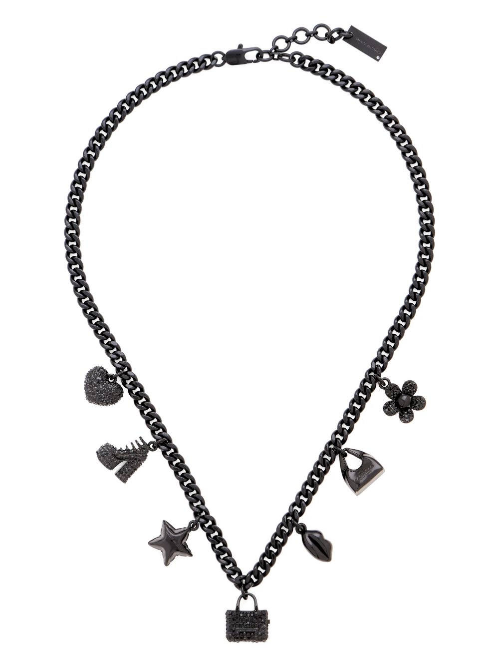 Marc Jacobs The Mini Icon Pave 吊饰项链 - 黑色