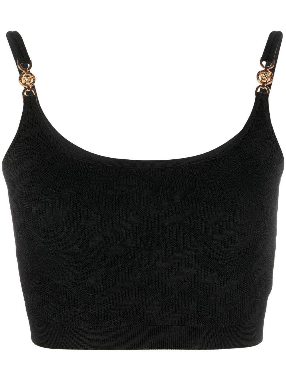 Versace La Greca Medusa '95 针织短款上衣 - 黑色