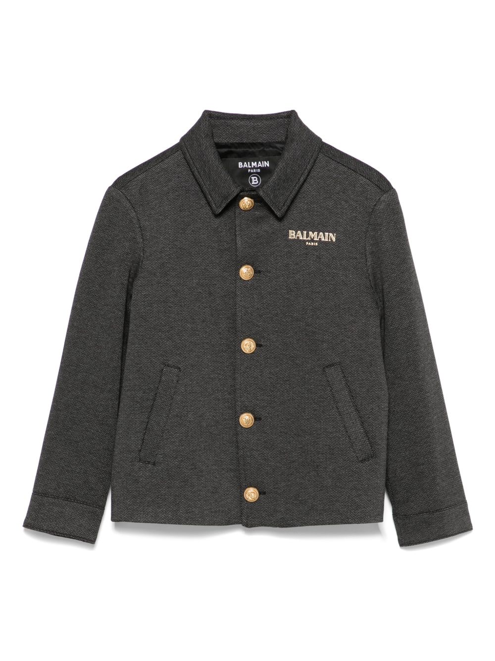Balmain Kids logo印花夹克 - 灰色