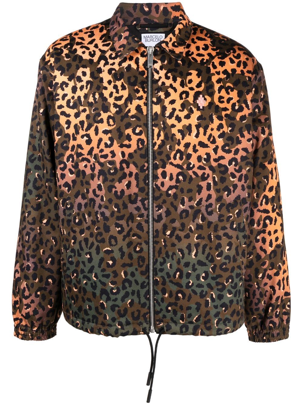 Marcelo Burlon County of Milan 图案印花拉链夹克 - 褐色