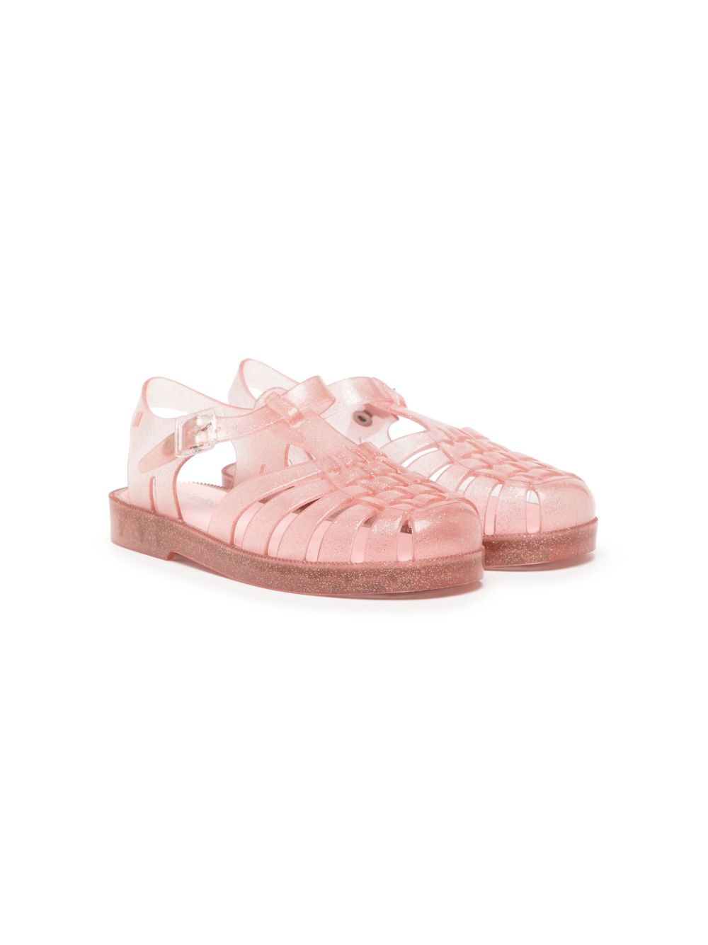 Mini Melissa 圆头扣环开合凉鞋 - 粉色