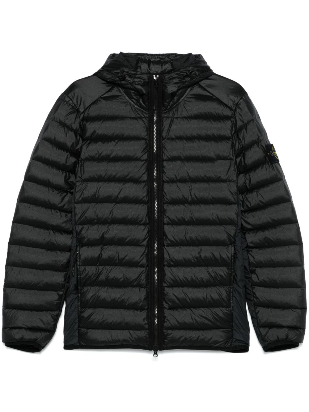 Stone Island 连帽羽绒夹克 - 黑色