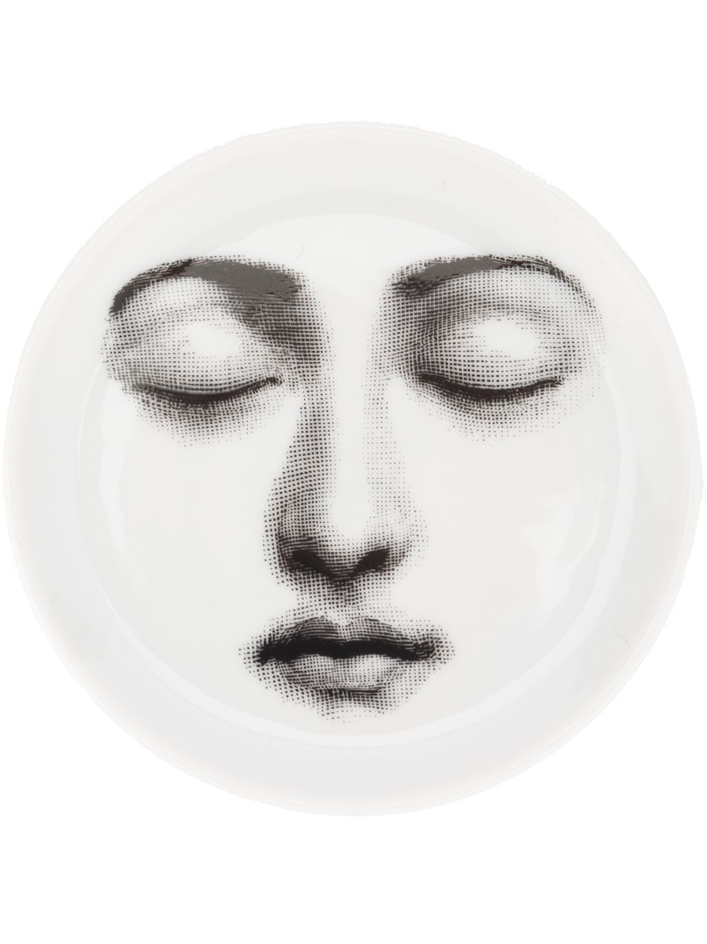 Fornasetti 入睡面孔印花杯垫 - 白色