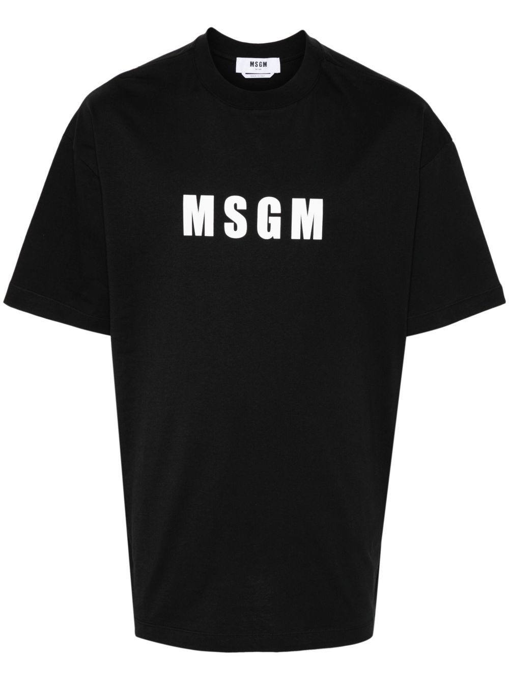 MSGM logo印花棉T恤 - 黑色