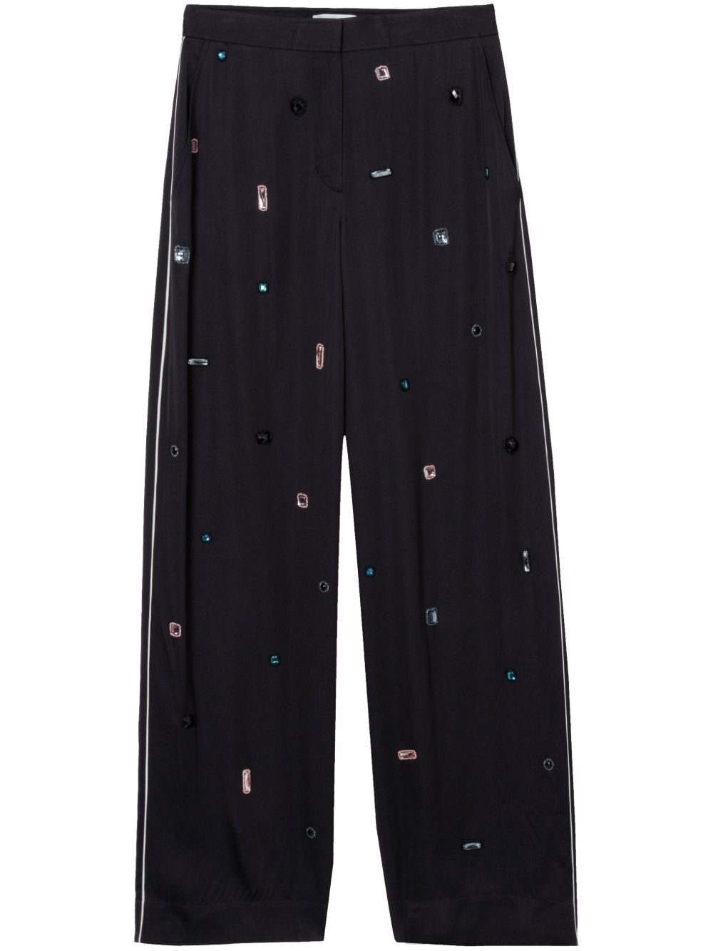 3.1 Phillip Lim 宝石缀饰雪纺长裤 - 蓝色