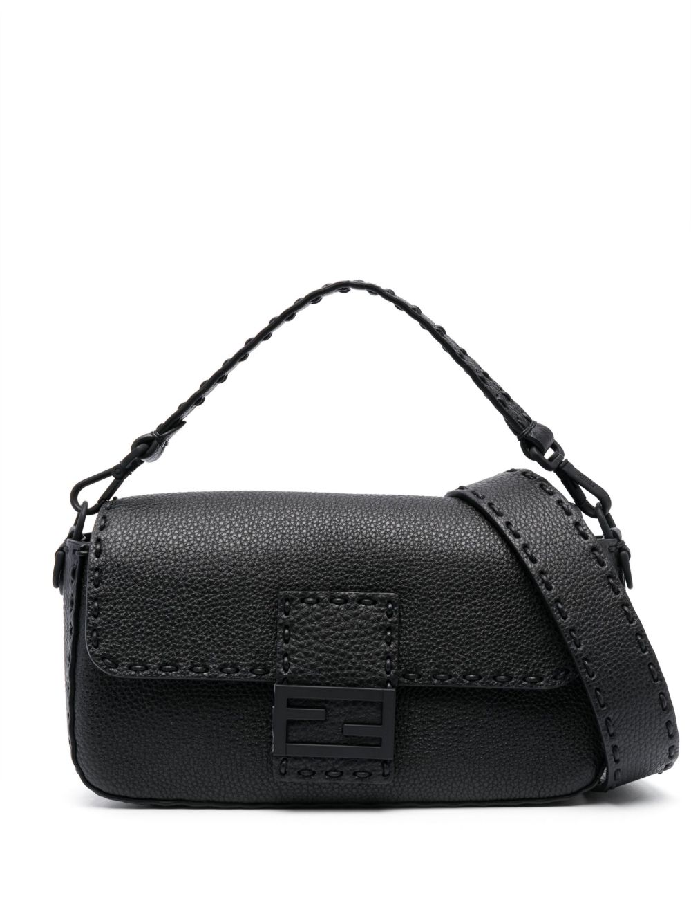 FENDI Selleria 皮质单肩包 - 黑色
