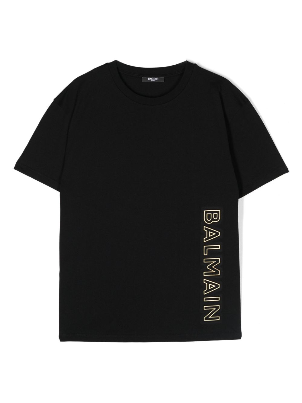 Balmain Kids logo压纹棉T恤 - 黑色