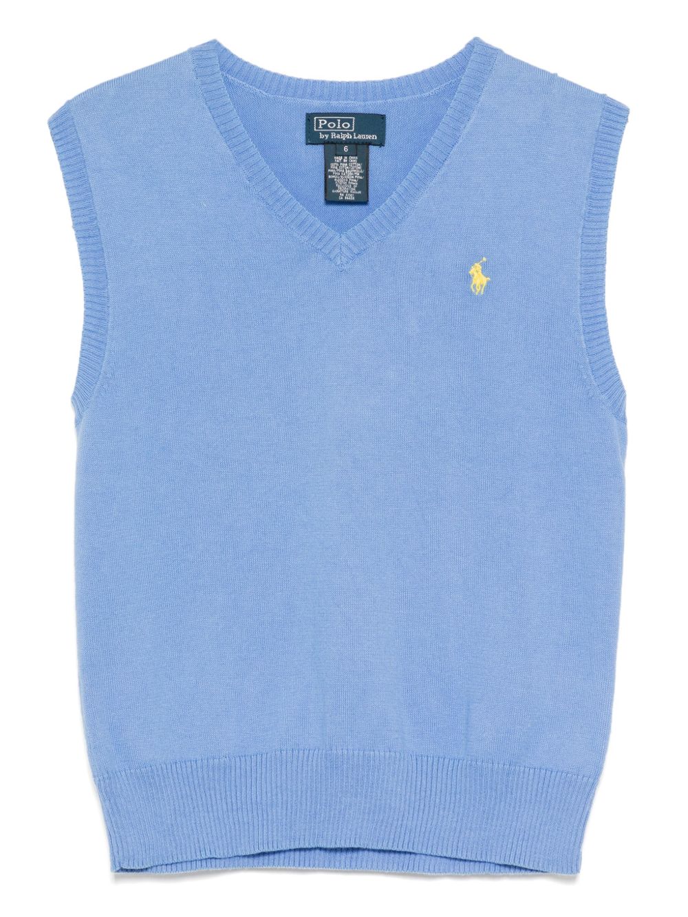 POLO RALPH LAUREN KIDS 小马刺绣针织马甲 - 蓝色
