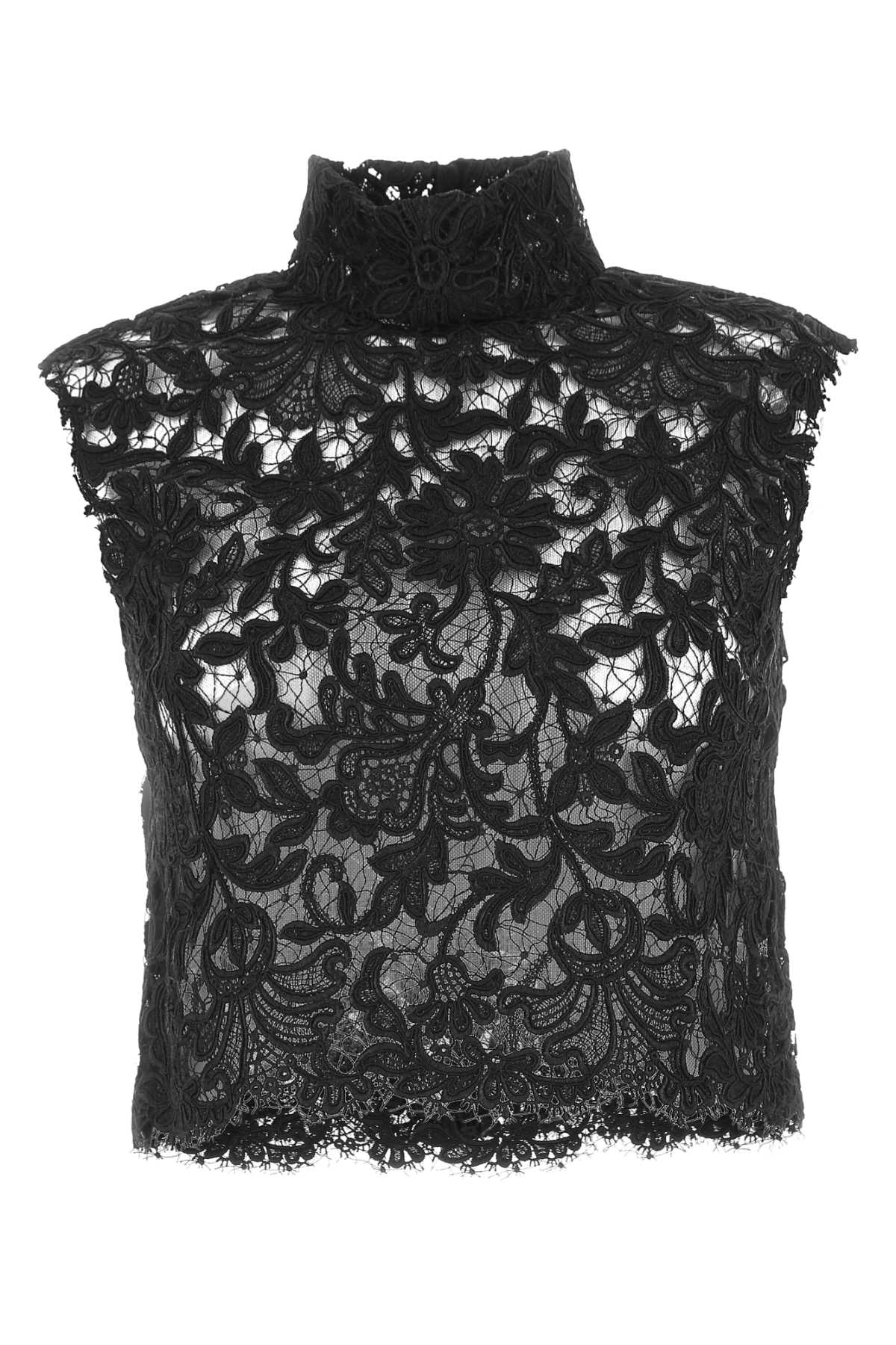 Saint Laurent Black Lace Top