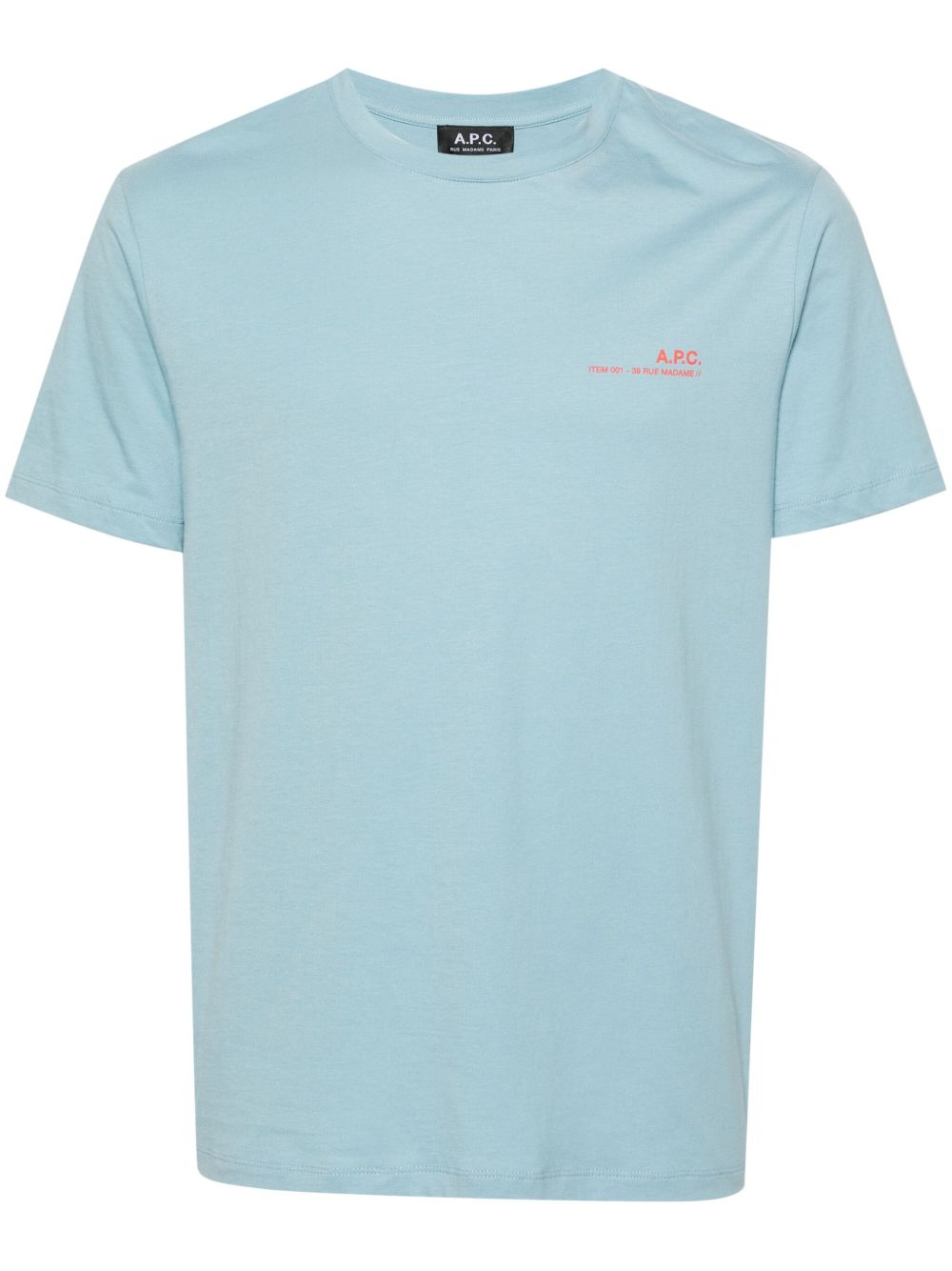 A.P.C. Item logo印花棉T恤 - 蓝色