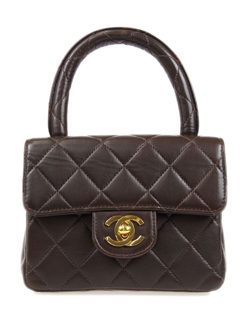 CHANEL Pre-Owned Classic Flap 迷你手提包（1990-2000年代典藏款） - 褐色