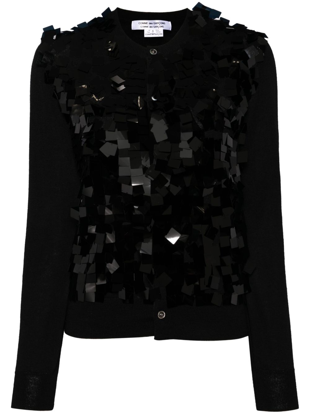 Comme Des Garçons Comme Des Garçons 亮片缀饰开衫 - 黑色